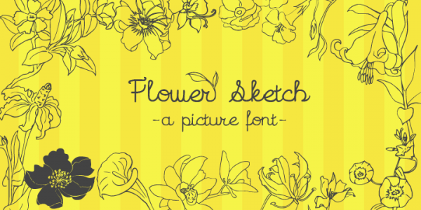 Ornamental Flowers Sketchy Font