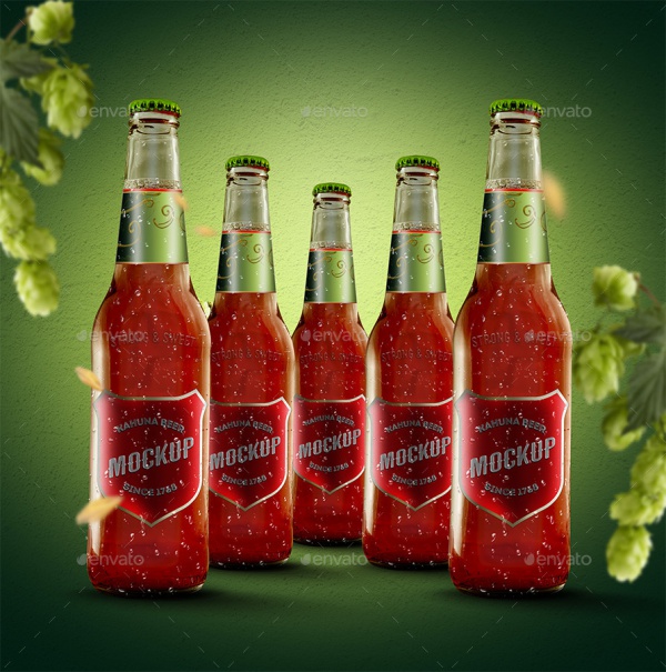 Photoshop Realistic PSD Beer Mock-up