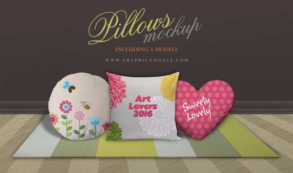 Pillows Mockup with 3 Models