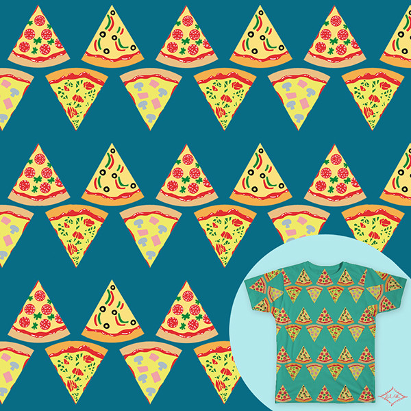 Pizza Bacon Strips Donut Pattern