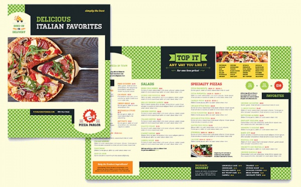 Pizza Parlor Menu Bi-fold Design