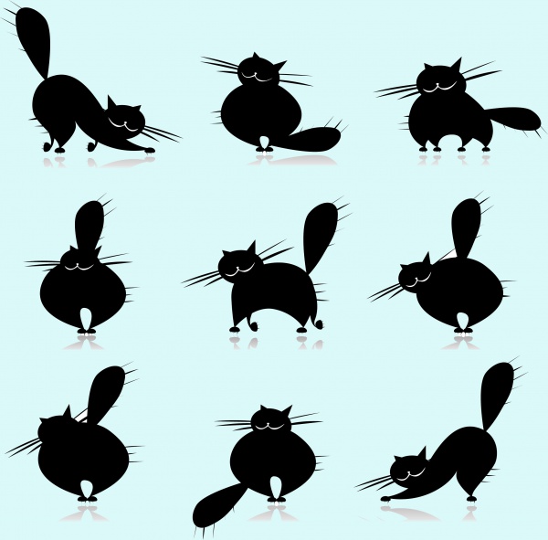 Playing Funny Cats Vectors