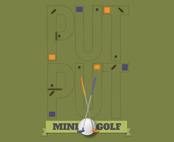 Put Put Mini Golf Vector