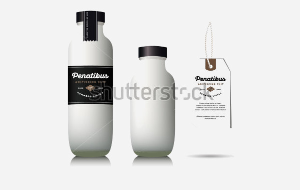 Realistic glass milk bottle Mock up