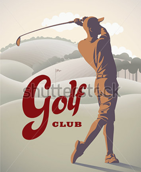 Retro Golf Swing Vector