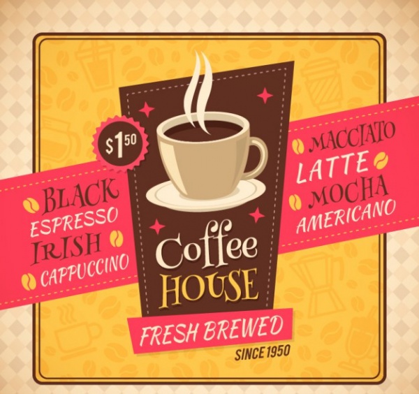 Retro coffee house flyer