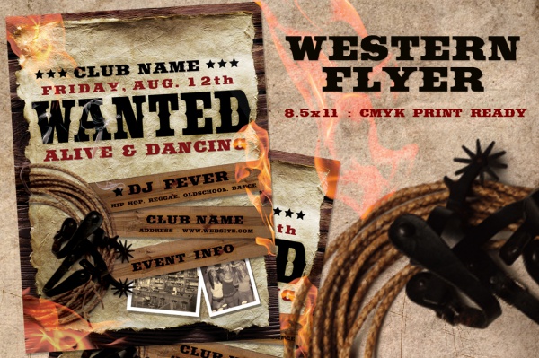 Rustic Western Wood Flyer