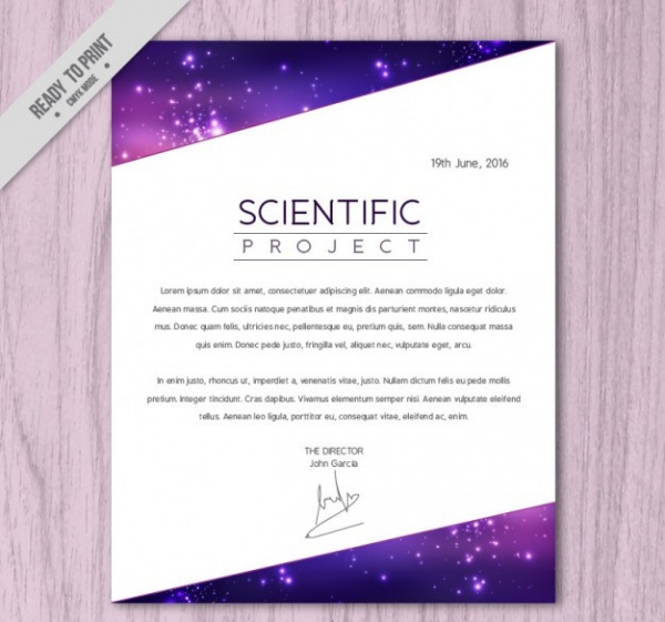 Scientific letterhead with stars Brochure