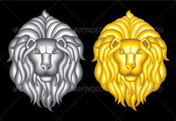 Silver and Gold Lion Vector