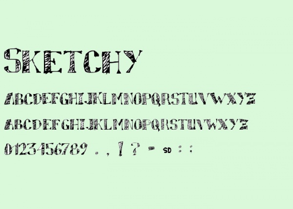 Sketchy Regular Striped Font