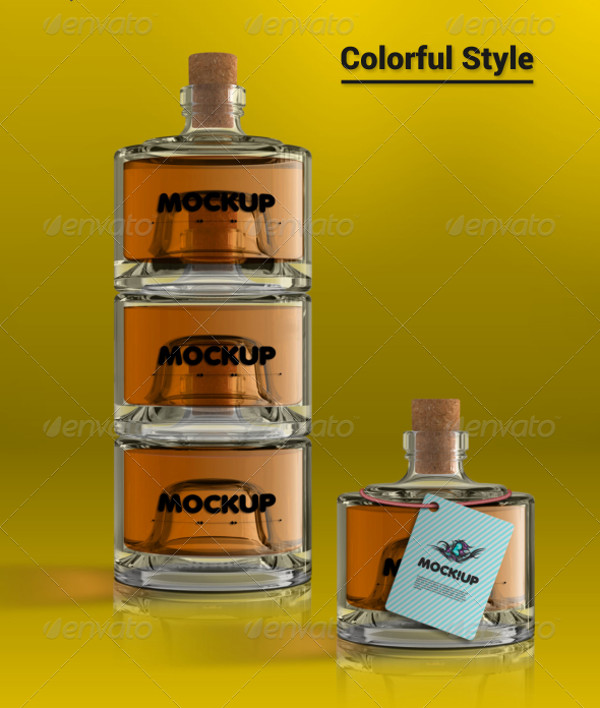 Small Glass Bottles Mockup