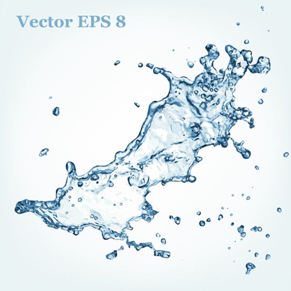 Splash blue water vector background