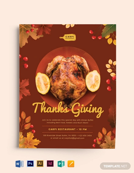 thanksgiving restaurant flyer template