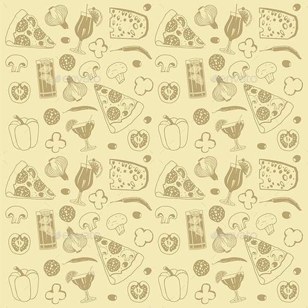 Vector EPS Format Pizza Pattern