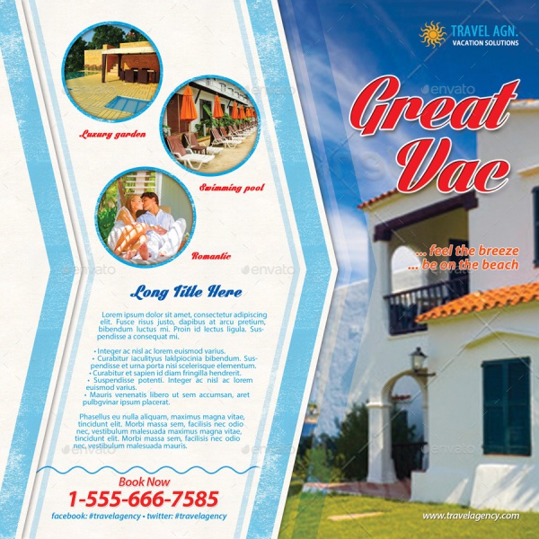 Villa Holiday Vacation Bifold Brochure