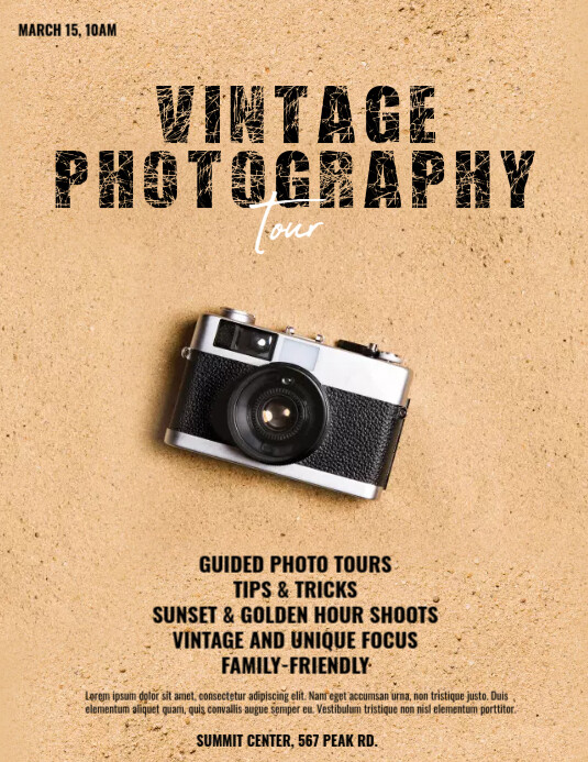 Vintage Photography Event Flyer Template