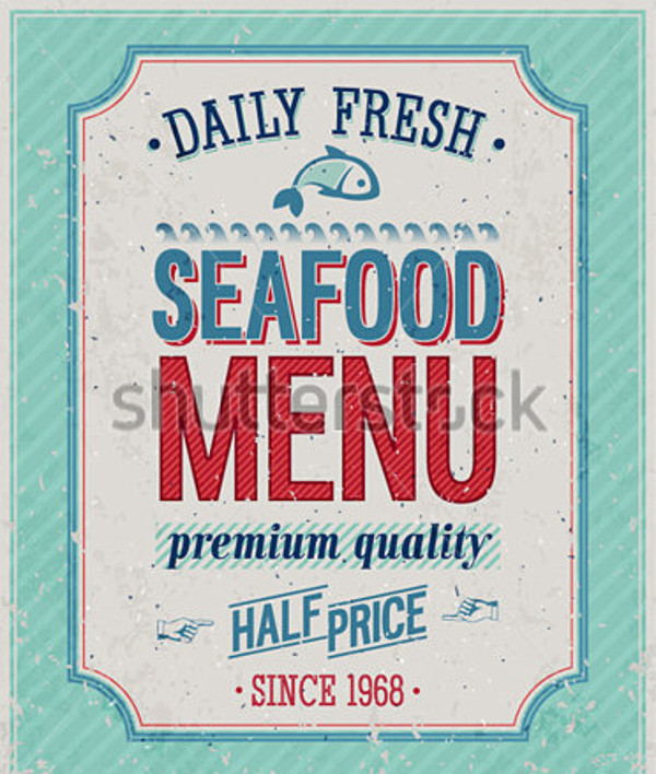 Vintage SeaFood Poster Flyer