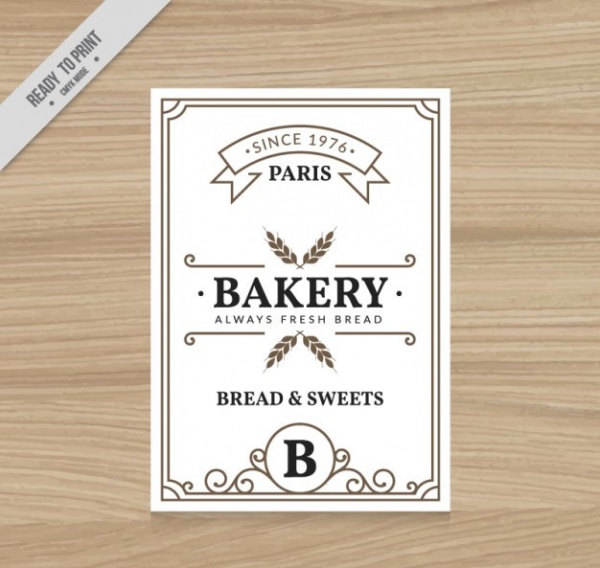 Vintage bakery flyer template