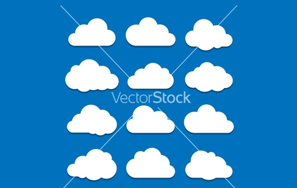 White Clouds On Blue Sky Vector