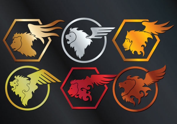 Winged Lion Vector Set