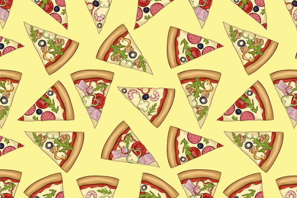 Yummy Pizza Colorful Pattern