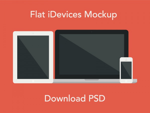 Flat iDevices Mockup PSD