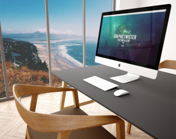 office Desk imac mockup