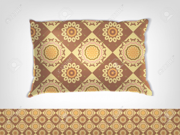 pillow with indian pattern mockup