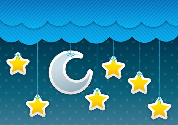 Moon And Stars Sky Vector