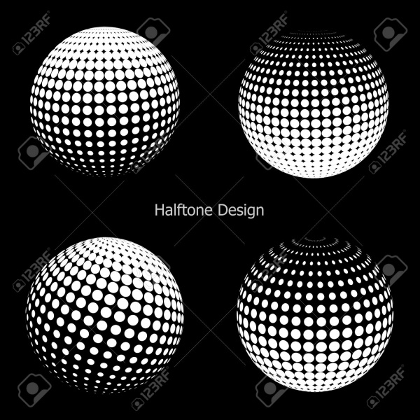 3D Halftone Spheres Vector