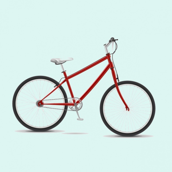 3D Red Bicycle Vector