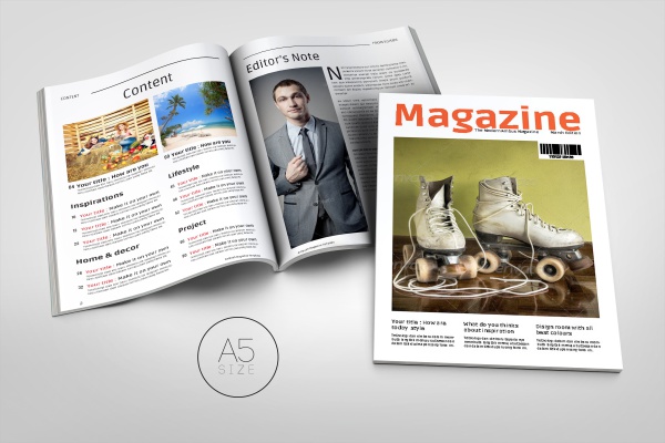 A5 Professional Magazine Template Design