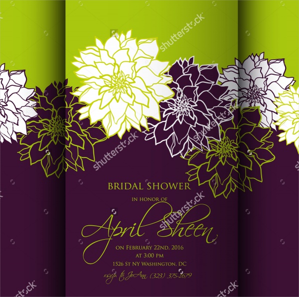 Abstract Floral Bridal Shower Invitation