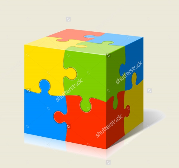 Amazing Cube Puzzle Vector