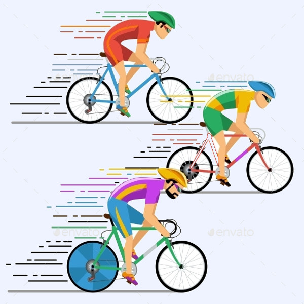 Antique Bicycle Racing Vector