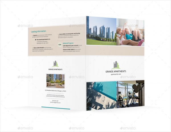 Apartment Real Estate Half Fold Brochure Design