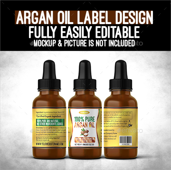 Argan Oil Bottle Label Template