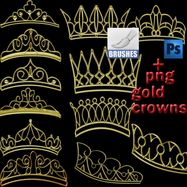 Awesome Gold Crowns Brushes