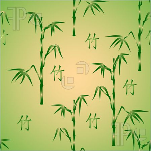 Bamboo & Hieroglyph Pattern Vector