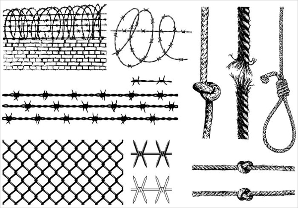 Barbed Wire and Ropes Brush Pack