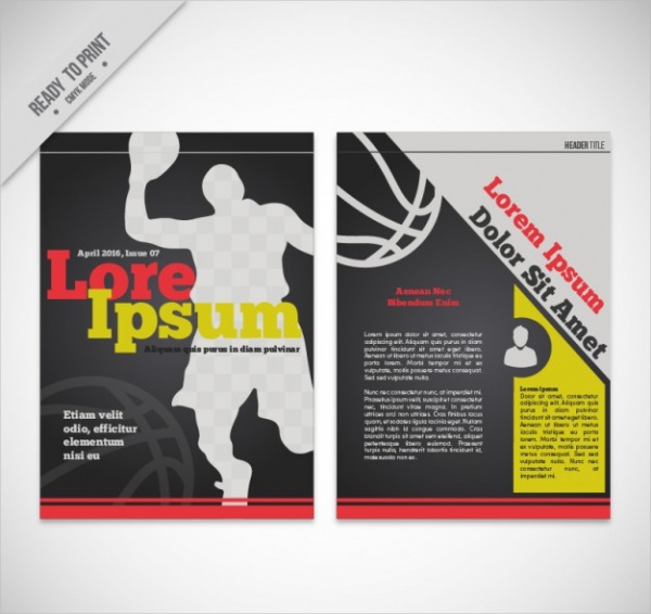 Basketball Sports Magazine Template