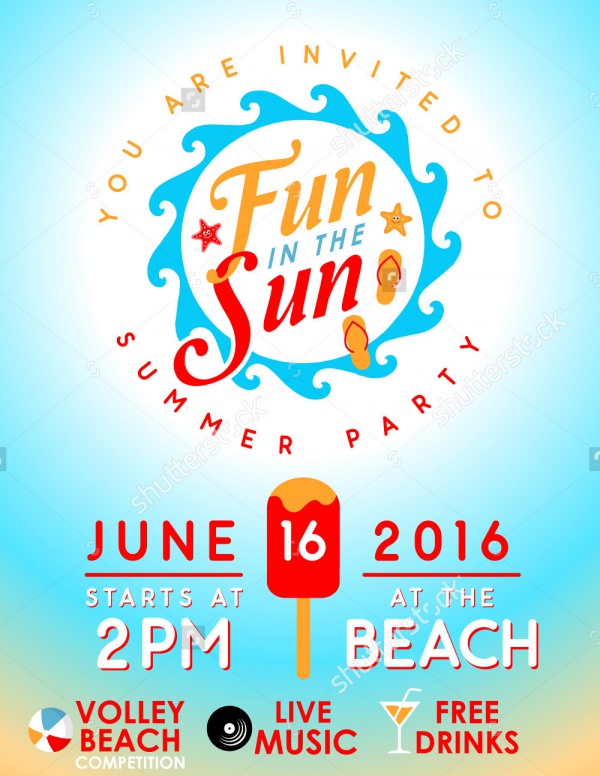 Beach Summer Party Invitation Design