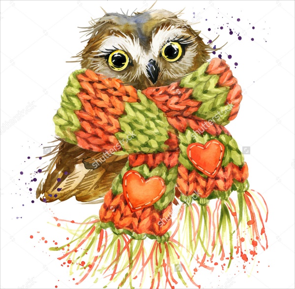 Beautiful Snowy Owl Illustration