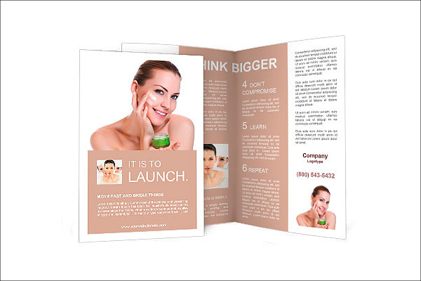 Beauty Caucasian Cosmetic Brochure