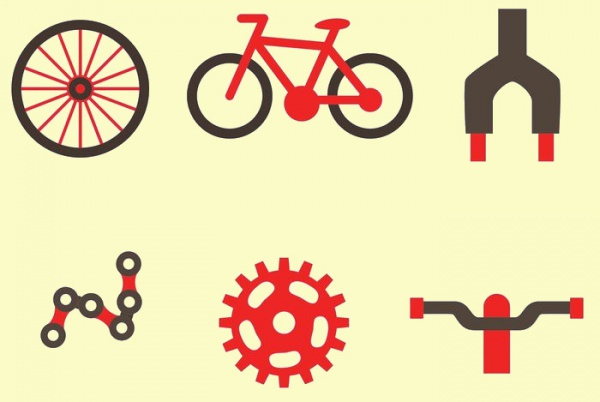 Bicycle Part Icons Vectors