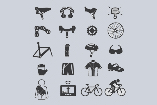 Bike icon set vector