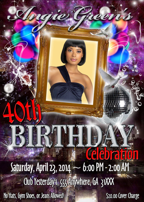 Birthday Adult Party Flyer