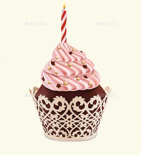 Birthday Cupcake Vector