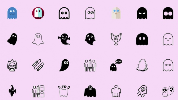 Black & White Ghost Icons
