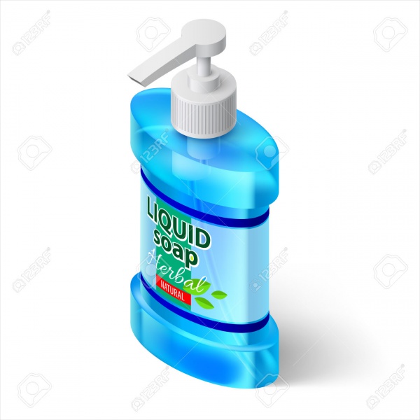 Blue Bottle Liquid Soap with Label